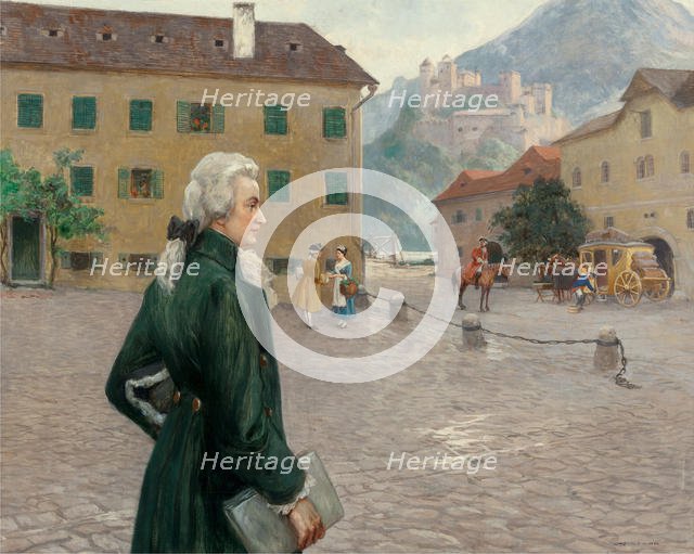 The Young Mozart in Salzburg. Creator: Nowak, Otto Robert (1874-1945).