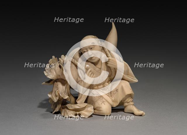 Man Carrying a Large Vegetable, Late 1800s- Early 1900s. Creator: Unknown.