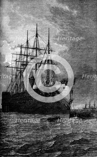 Picking up the Atlantic cable, 1866 (c1880). Artist: Unknown