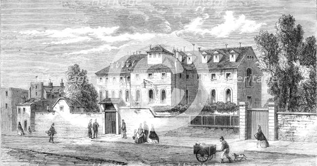 Paris Demolitions - the Hotel des Haricots, or prison of the National Guard of Paris, 1864. Creator: Thomas Robert Macquoid.