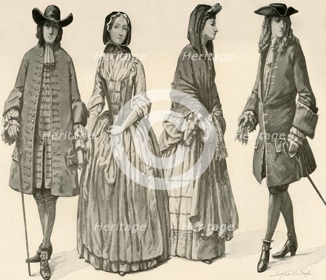 'Clothing during the Reigns of Charles II, James II, William and Mary 1682-1700', 1903, (1937). Creator: Sophie B Steel.