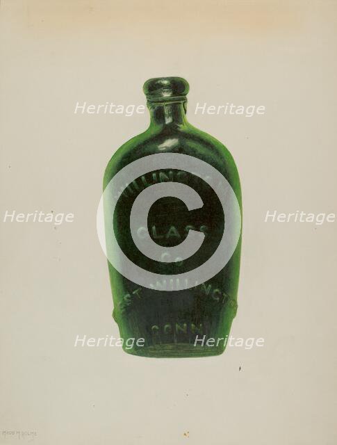 Glass Bottle, c. 1939. Creator: Maud M Holme.