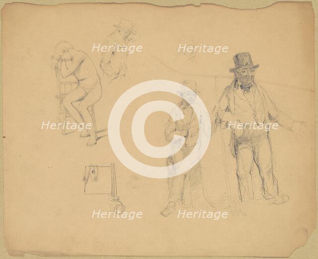 Studies of Men and Boys, c. 1840-1850. Creator: James Goodwyn Clonney.