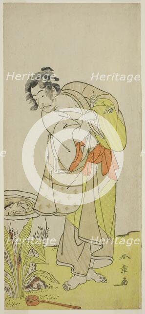 The Actor Ichikawa Danjuro V as Soga no Dozaburo (?) in the Play Shida Yuzuriha Horai..., c. 1775. Creator: Shunsho.