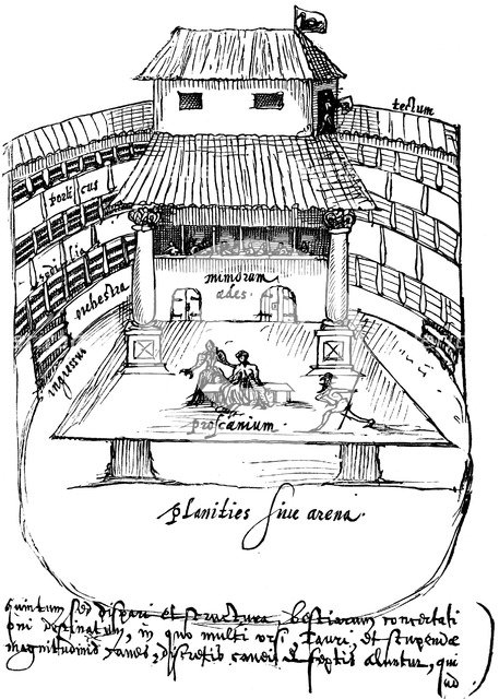 Interior of the Swan Theatre, Bankside, London, 1596. Artist: Aernout van Buchel
