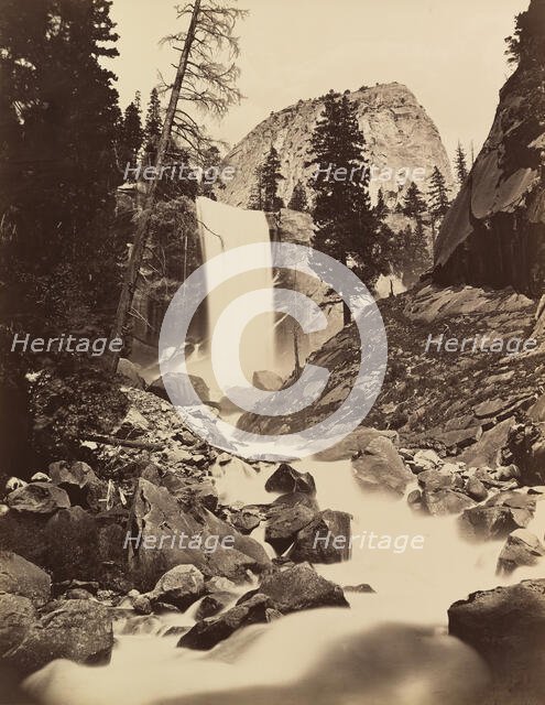 Vernal Fall, Yosemite, 1865-66, printed ca. 1875. Creator: Carleton Emmons Watkins.