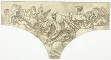 Spandrel Decoration with Seated Allegorical Figures of Hope and Concord, n.d. Creator: Unknown.
