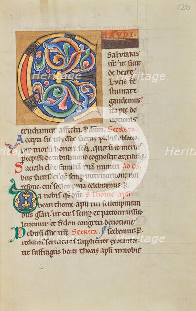 Decorated Initial E; Stammheim Missal, probably 1170s. Creator: Unknown.