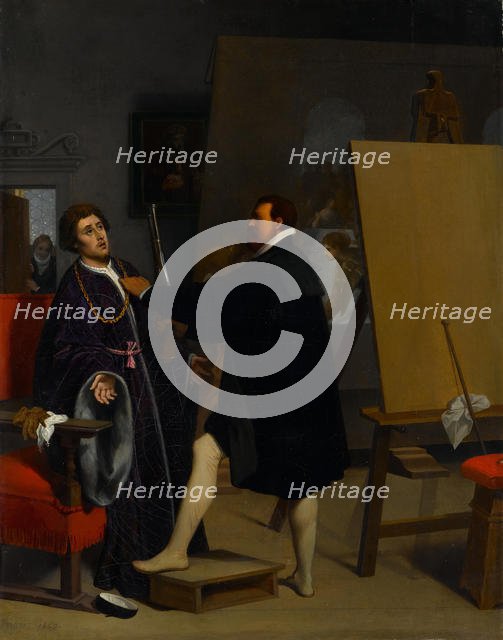 Aretino in the Studio of Tintoretto, 1848. Creator: Jean-Auguste-Dominique Ingres.