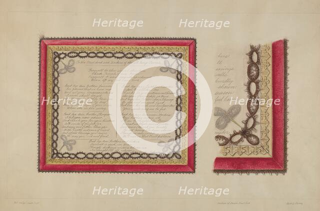 Frame of Hair Flowers, c. 1938. Creator: Clyde L. Cheney.