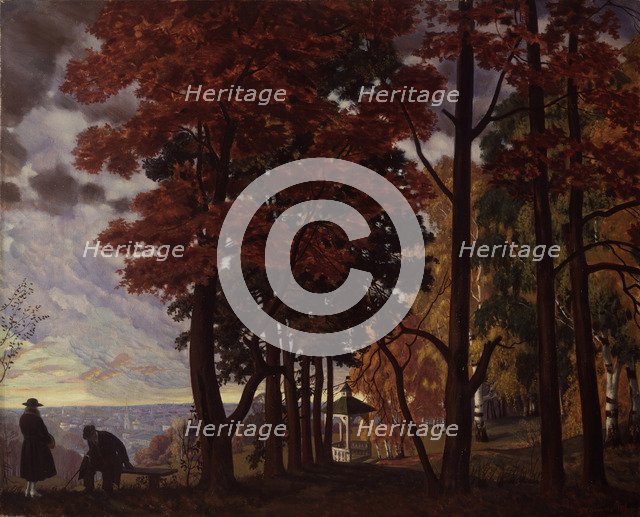 Autumn, 1918. Artist: Kustodiev, Boris Michaylovich (1878-1927)