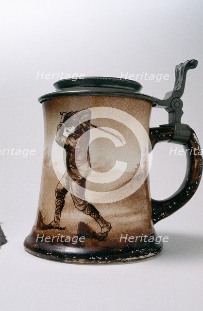 O'Hara Dale stein mug with golfing theme, American, c1900. Artist: Unknown