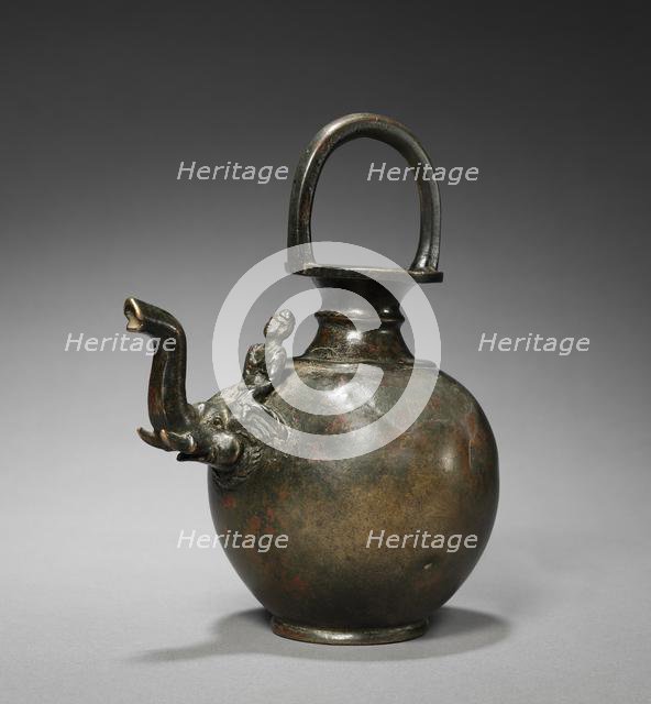 Ewer with Spout in the Form of an Elephant with a Mahut, c. 1st Century. Creator: Unknown.