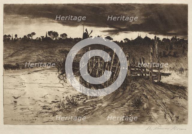 Tween the Gleamin and the Mirk, When the Kye come Hame, 1883. Creator: Mary Nimmo Moran (American, 1842-1899).