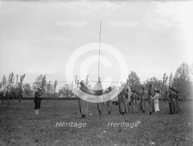Woman's National Service School, Under Woman's Section, Navy League, Field Signals, 1916. Creator: Harris & Ewing.
