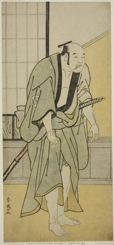 The Actor Asao Tamejuro I as Drunken Gotobei in the Play Yoshitsune Koshigoe Jo..., c. 1790. Creator: Katsukawa Shun'ei.