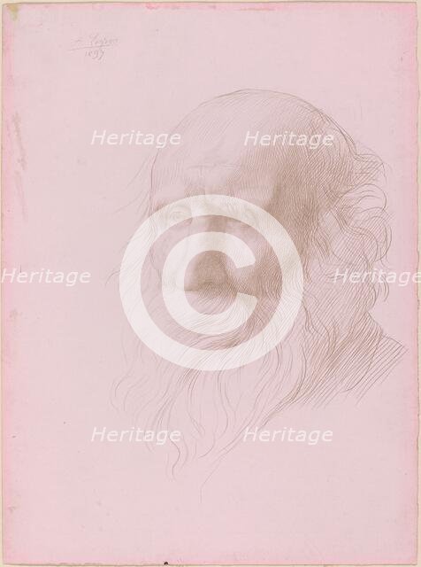 Head of an Old Man, 1897. Creator: Alphonse Legros.