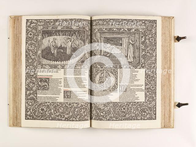 The Kelmscott Chaucer - The Works of Geoffrey Chaucer Now Newly Imprinted, 1896. Creator: Sir Edward Coley Burne-Jones.