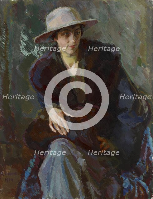 Portrait of a Woman, Martha Neiglick, 1914. Creator: Verner Thome.