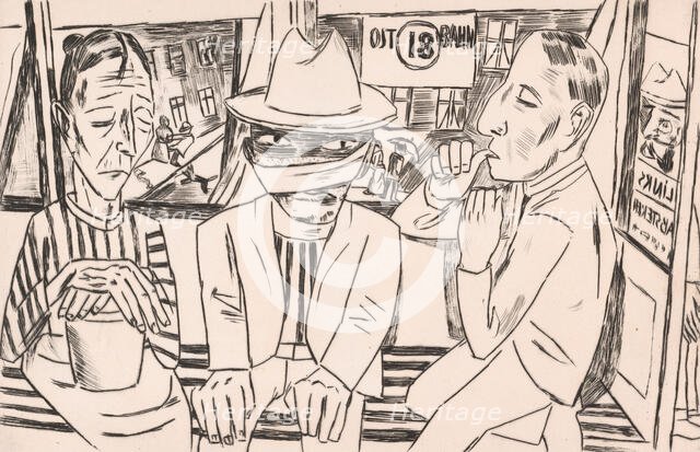 In the Tram (In der Trambahn), 1922. Creator: Max Beckmann.