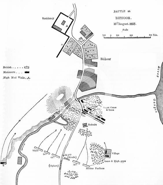'Plan of the Battle of Bithoor', c1891. Creator: James Grant.