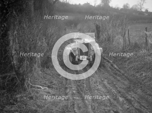 MG 18/80 of D Munro competing in the MG Car Club Trial, Kimble Lane, Chilterns, 1931. Artist: Bill Brunell.