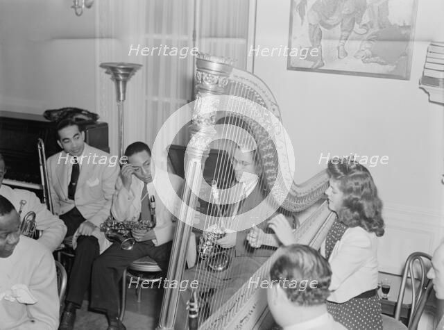 Portrait of Lawrence Brown, Johnny Hodges, and Adele Girard, Turkish Embassy, Washington, D.C., 1930 Creator: William Paul Gottlieb.