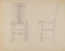 Drawing of a Chair, 1935/1942. Creator: Unknown.