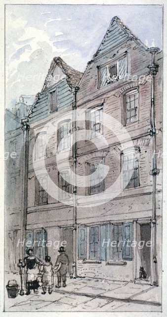 Houses in Blackhorse Alley, Fleet Street, City of London, 1850. Artist: James Findlay