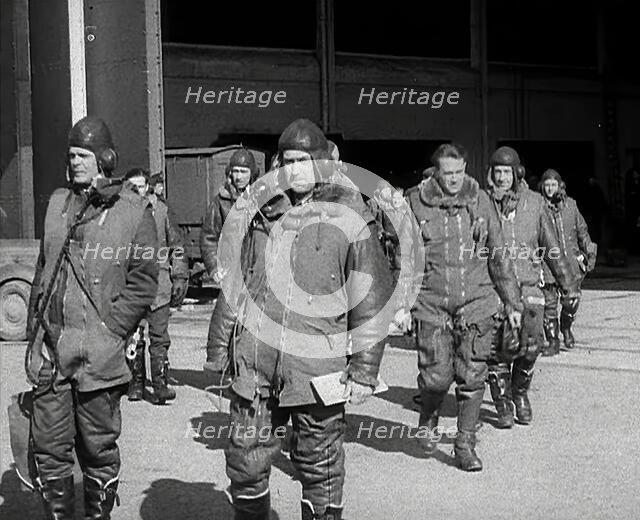 British Pilots Preparing for a Bombing Raid, 1941. Creator: British Pathe Ltd.