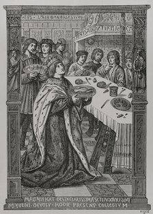 St Louis serving a meal to the poor, c1503, (1877).  Creator: Unknown.