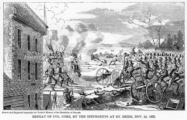 'Defeat of Colonel Gore, by the Insurgents at St Denis, 22 November 1837', (1877). Artist: Unknown
