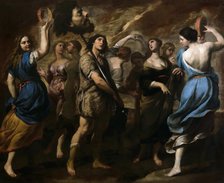 The Triumph of David, c. 1650. Creator: Vaccaro, Andrea (1604-1670).