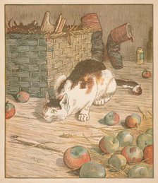 'The cat that ate the rat that ate the malt...', c1878. Creator: Randolph Caldecott.