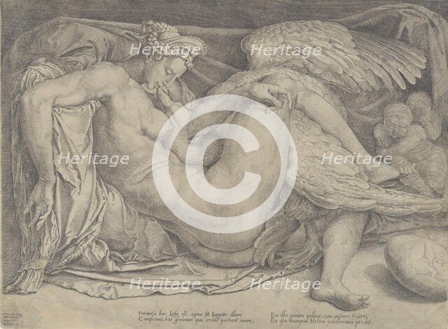 Leda and the Swan, 1544-66. Creator: Cornelis Bos.
