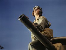 Crewman of an M-3 tank, Ft. Knox, Ky., 1942. Creator: Alfred T Palmer.