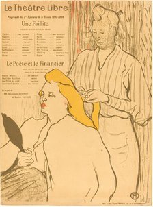 The Hairdresser - Program for the Theatre-Libre (Le coiffeur - Programme du Théatre-Libre), 1893. Creator: Henri de Toulouse-Lautrec.