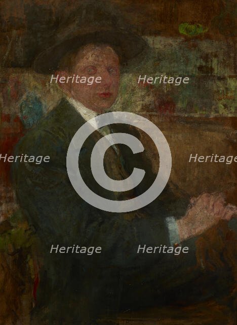 Portrait of a Man in a Hat, between 1914-1916. Creator: Olga Boznanska.