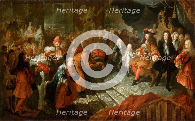 Louis XIV receiving the Persian Ambassador in the Galerie des Glaces at Versailles, 19th February 17 Artist: Coypel, Antoine (1661-1722)