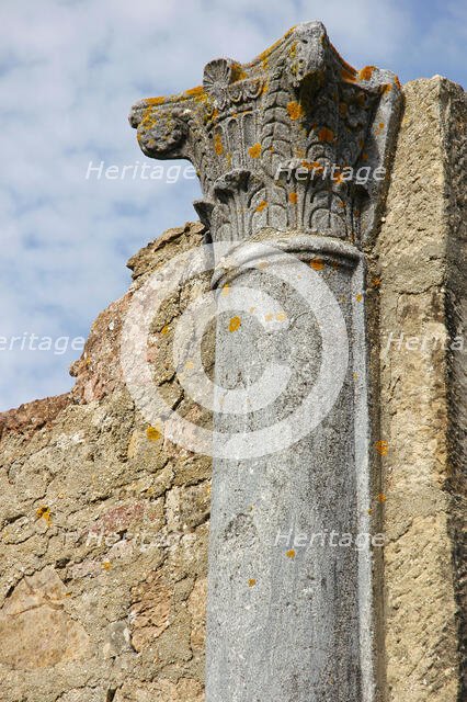 Detail of a Corinthian column in the Forum, Miróbriga, Portugal, 1st-4th centuries (2008).  Creator: Unknown.