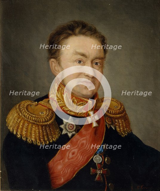 Portrait of the Pavel Nikolayevich Choglokov (1772-1832), 1820s. Artist: Komenko, S. (active 1820s)
