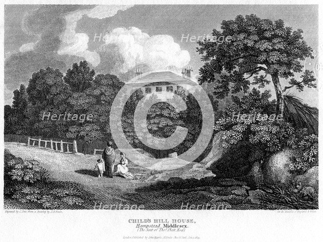 Child's Hill House, Hampstead, London, 1813.Artist: C Pote