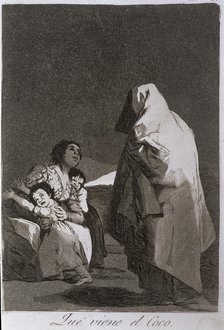 Los Caprichos, series of etchings by Francisco de Goya (1746-1828), plate 3: 'Que viene el coco' …