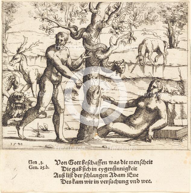 The Temptation of Eve, 1548. Creator: Augustin Hirschvogel.
