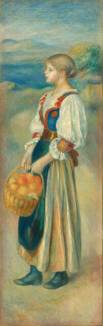 Girl with a Basket of Oranges, c. 1889. Creator: Pierre-Auguste Renoir.