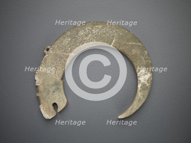 Crescent-shaped pendant in the form of a dragon, Eastern Zhou dynasty, 5th-4th century BCE. Creator: Unknown.