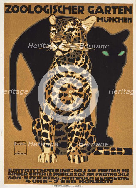 Munich Zoo, 1912. Creator: Hohlwein, Ludwig (1874-1949).