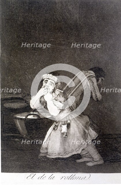 Los Caprichos, series of etchings by Francisco de Goya (1746-1828), plate 4: 'El de la rollona' (…