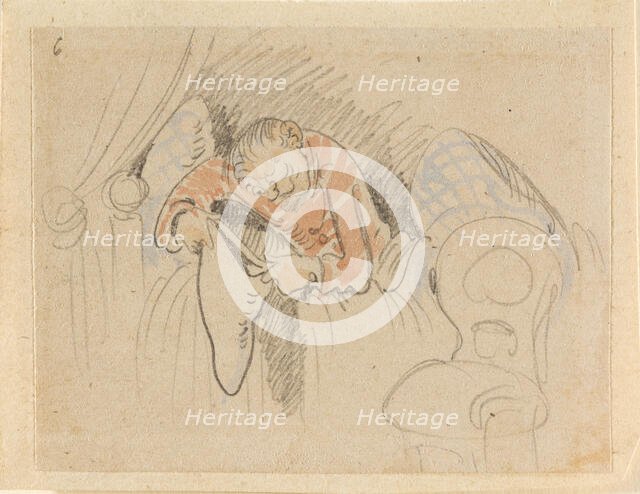 The disturbed but happily regained night's rest, (The Flea); 6, 1862. Creator: Wilhelm Busch.