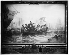 Battle of Lake Erie, by Powell, in the capitol at Washington, c1902. Creator: William Henry Powell.